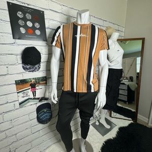 Hollister Vertical Logo Vertical Stripe T-Shirt